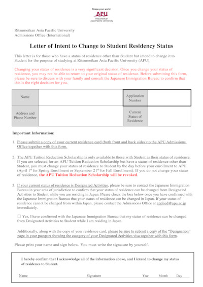 Letter Of Confirmation Of Residence from admissions.apu.ac.jp